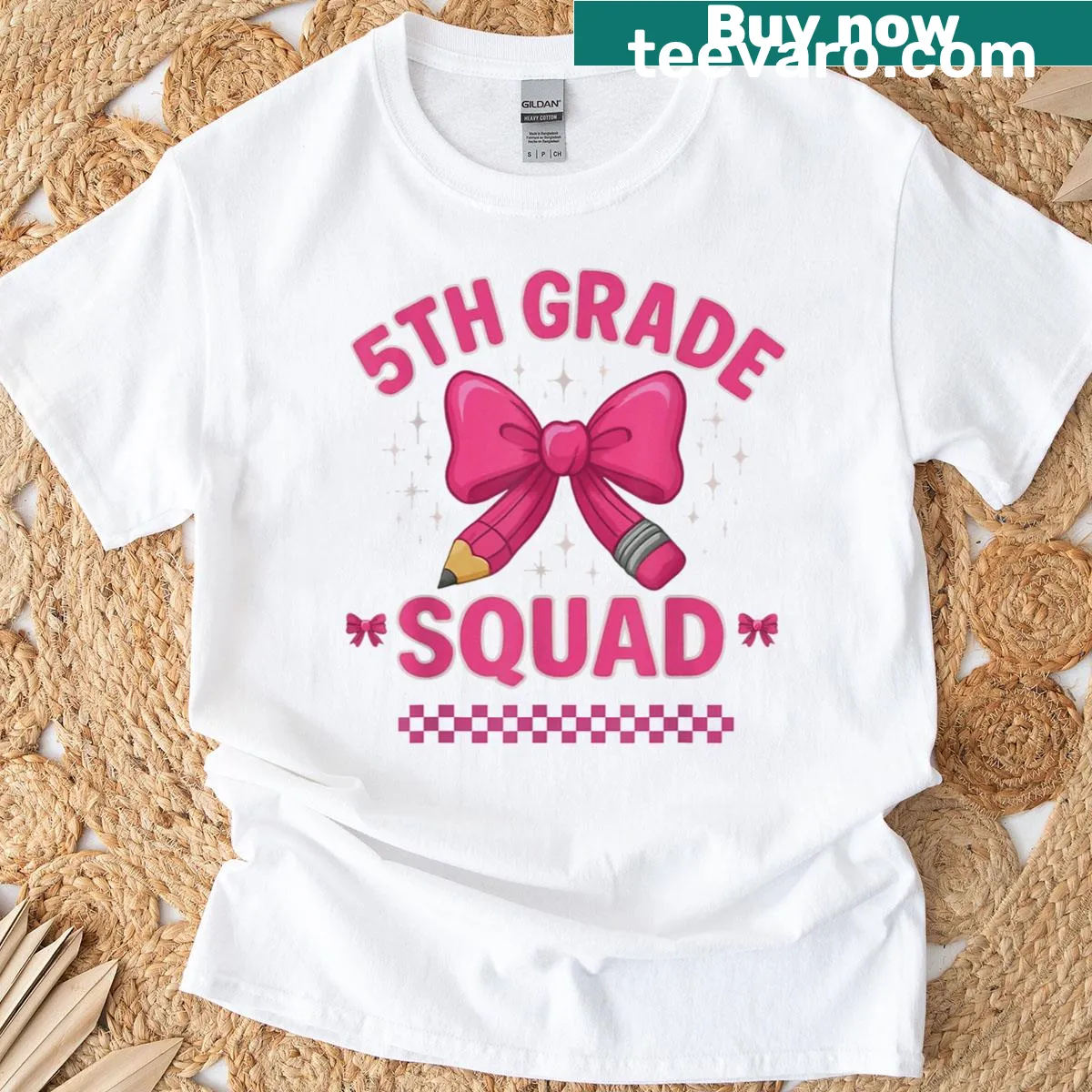Graphic T-shirt celebrating 5th-grade students and teachers. — on a men's t-shirt