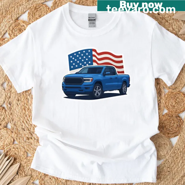 T-shirt celebrating American car culture with vintage design elements