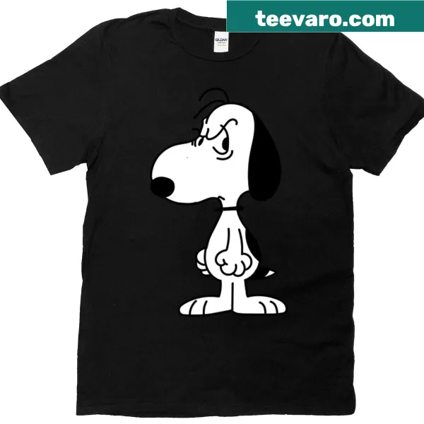 Cartoon of an angry silly dog on a T-shirt