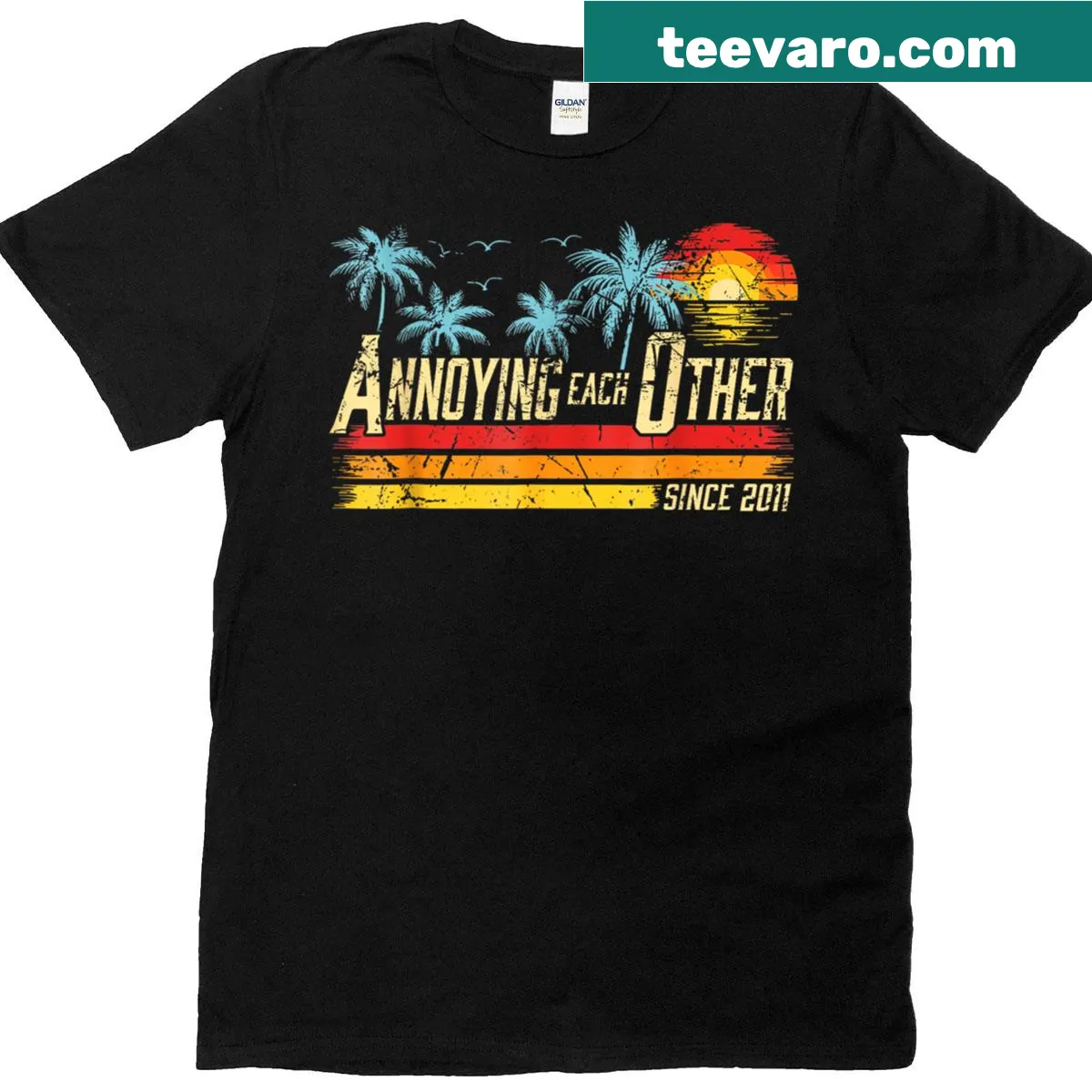 Couple T-shirt celebrating marriage and playful annoyance since 2011 — on a men's t-shirt