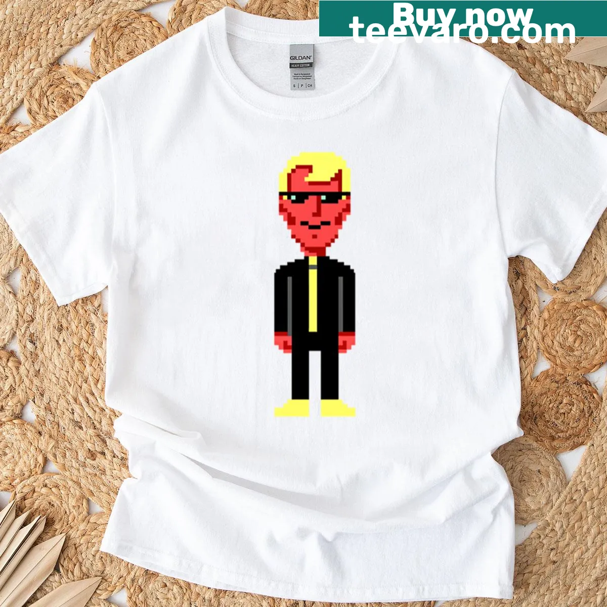 Oversized retro gaming T-shirt featuring arcade-inspired design — on a men's t-shirt