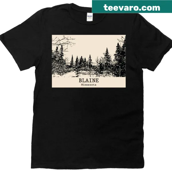 Vintage-style souvenir t-shirt featuring Blaine Minnesota