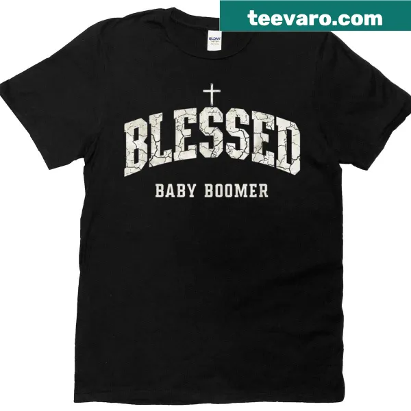 Vintage Blessed T-shirt with distressed text for Christians