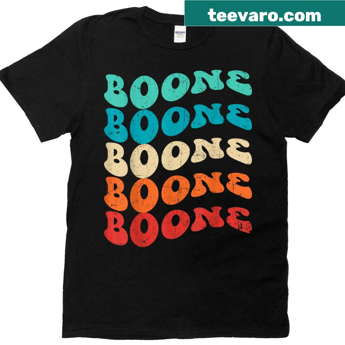 Personalized vintage t-shirt featuring 'I Love Boone' for family pride — on a men's t-shirt