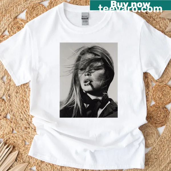 Classic movie poster design for Brigitte on a t-shirt