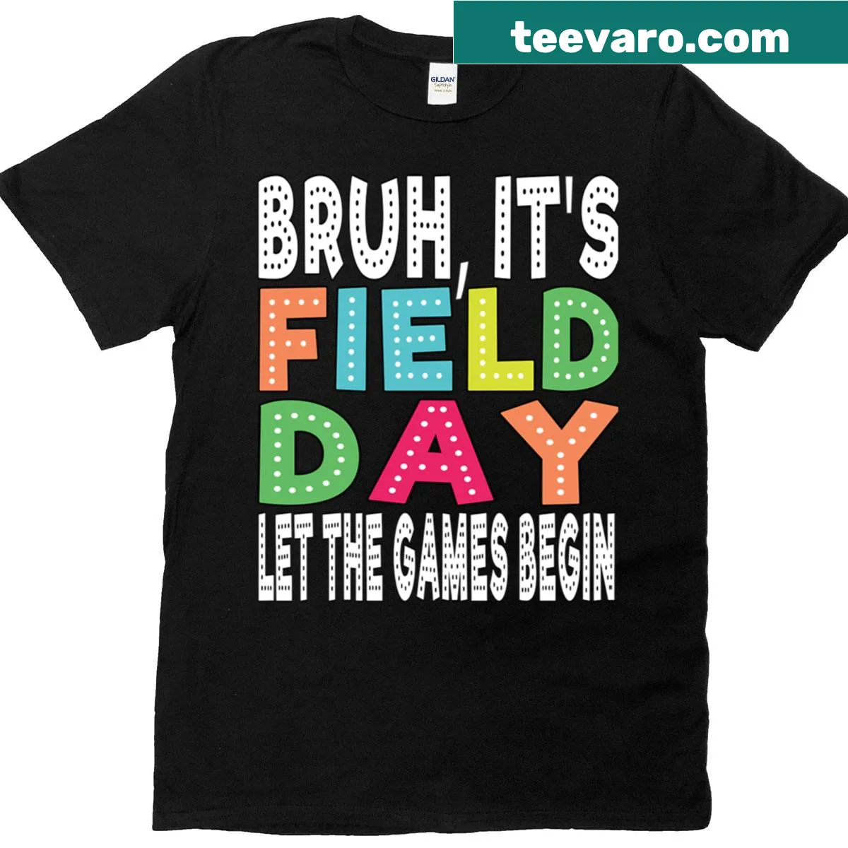 Oversized t-shirt with field day slogan — on a men's t-shirt