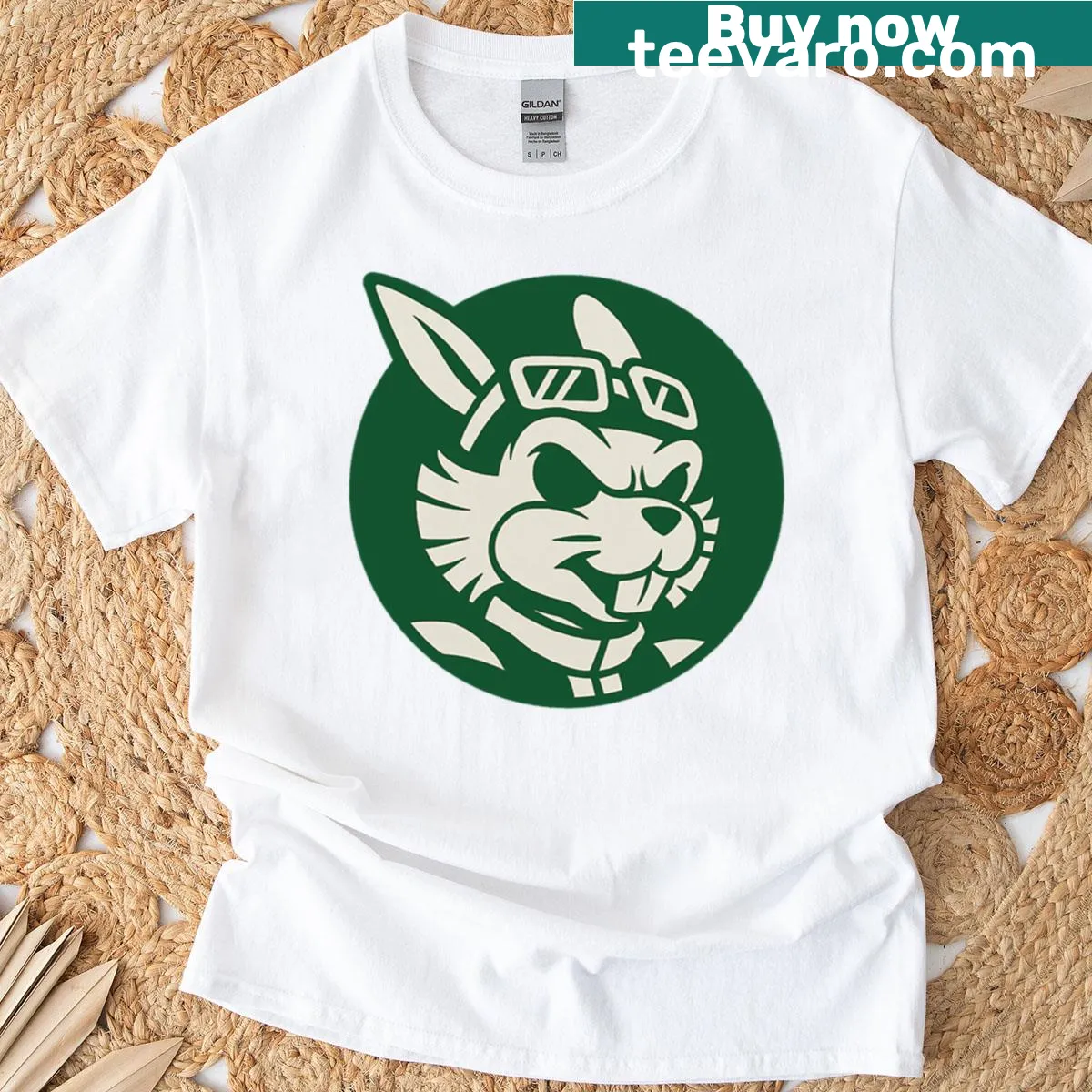Stencil-style graphic T-shirt featuring Bucky O'Hare for fans of the franchise — on a men's t-shirt