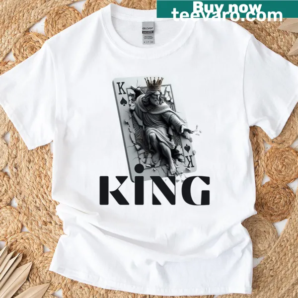 Graphic T-shirt featuring a 'Chess King' design for chess enthusiasts.