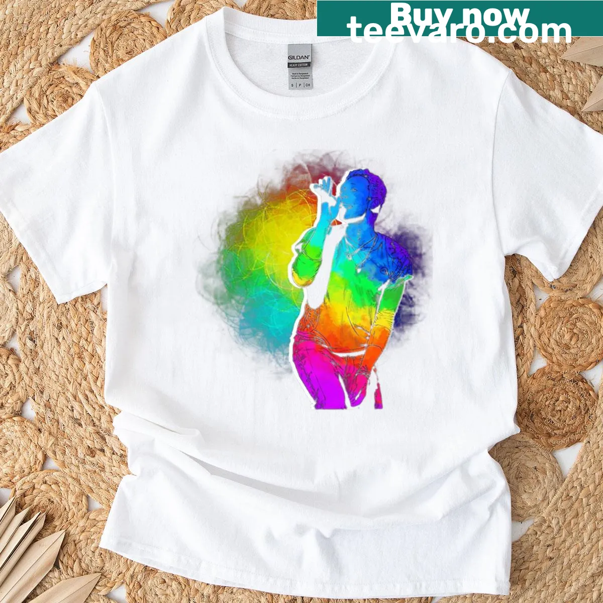 Vintage-style t-shirt featuring Coldplay graphic design — on a men's t-shirt