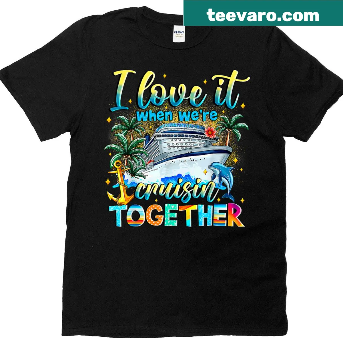 Matching family vacation t-shirt with 'Cruise Squad 2025' design — on a men's t-shirt