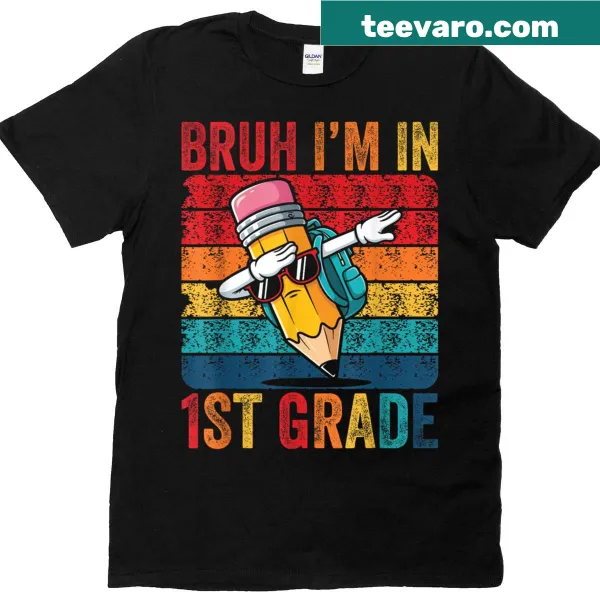 Cartoon dabbing pencil design for first graders t-shirt