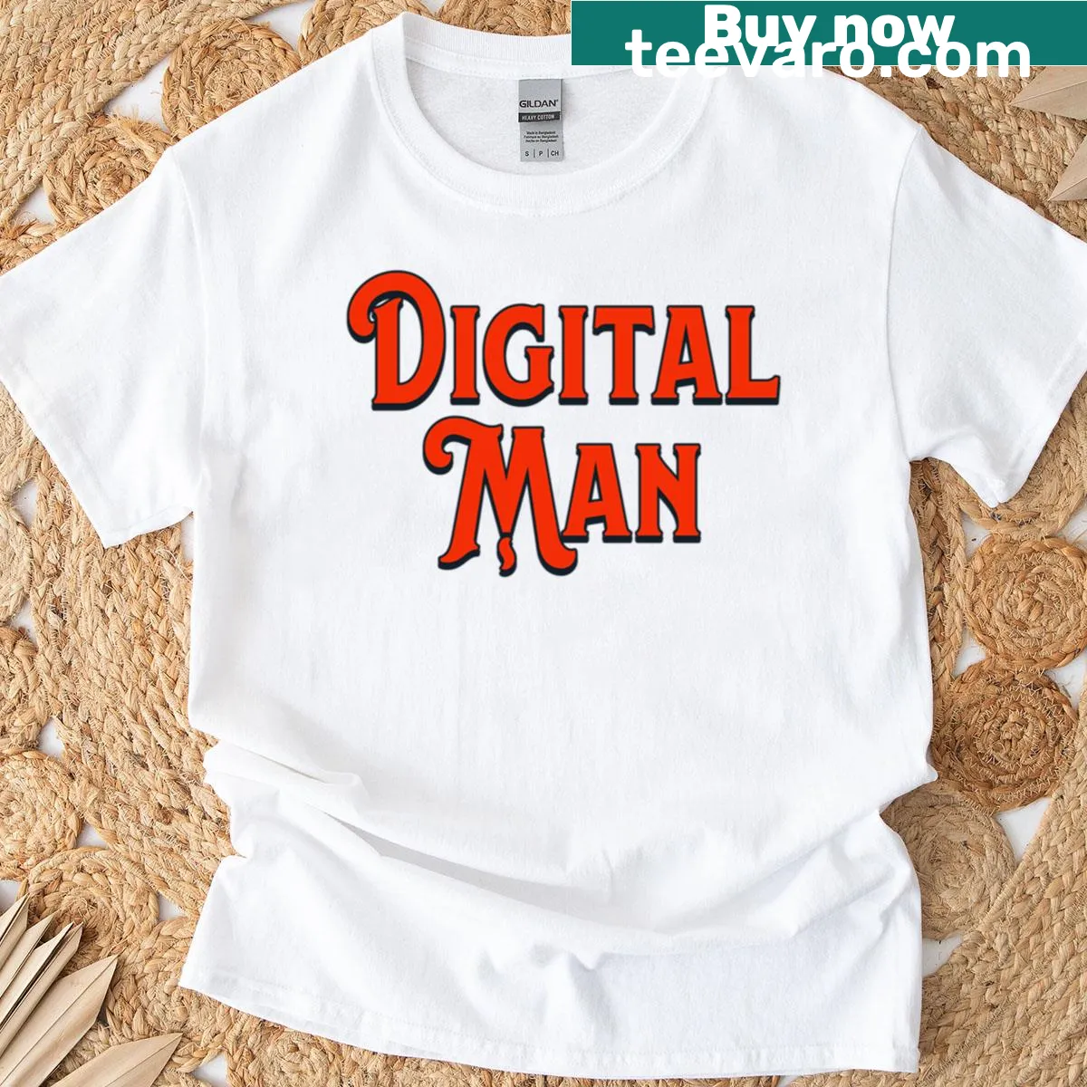 T-shirt featuring a dynamic digital culture graphic — on a men's t-shirt