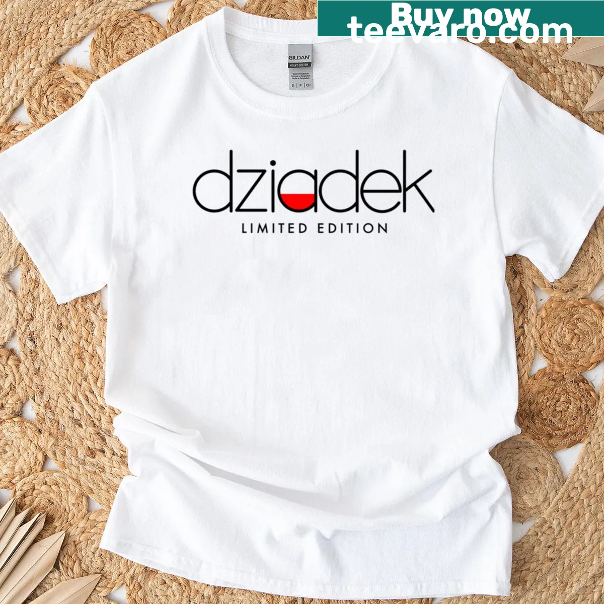 Modern design T-shirt celebrating Polish Dziadek — on a men's t-shirt
