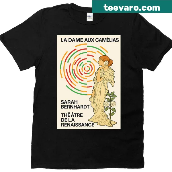 Elegant floral design of camellias on a stylish t-shirt