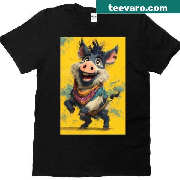 Funny javelina graphic on a casual T-shirt