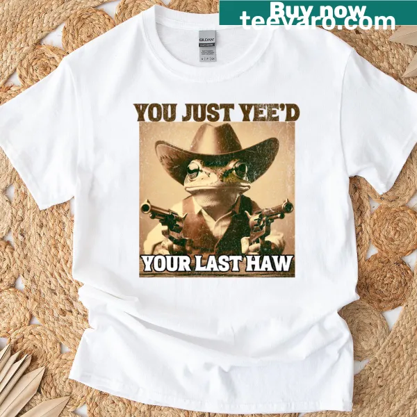 Vintage T-shirt with cowboy frog design and humorous text