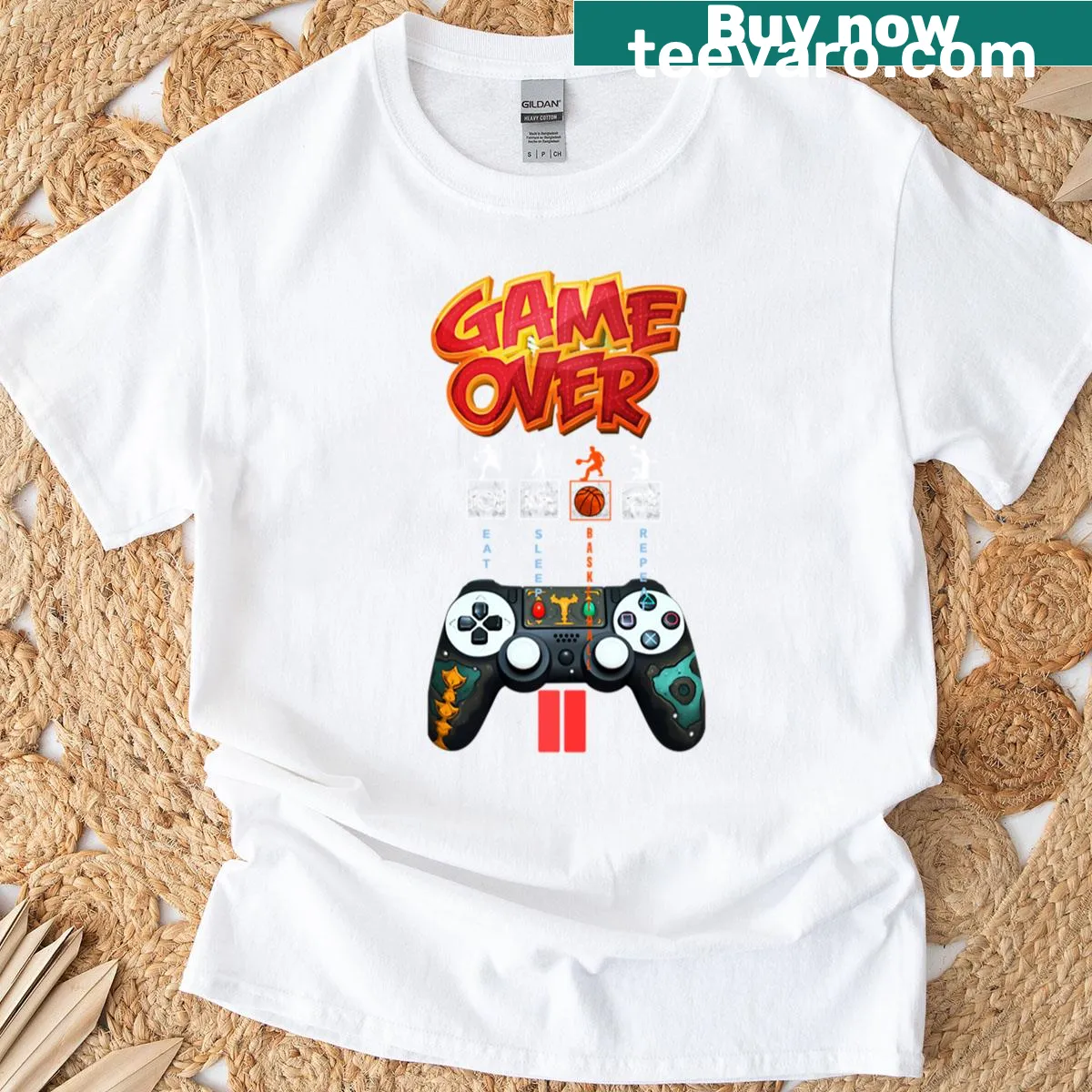Pixel art explosion graphic with 'Fun Level 100' text — on a men's t-shirt