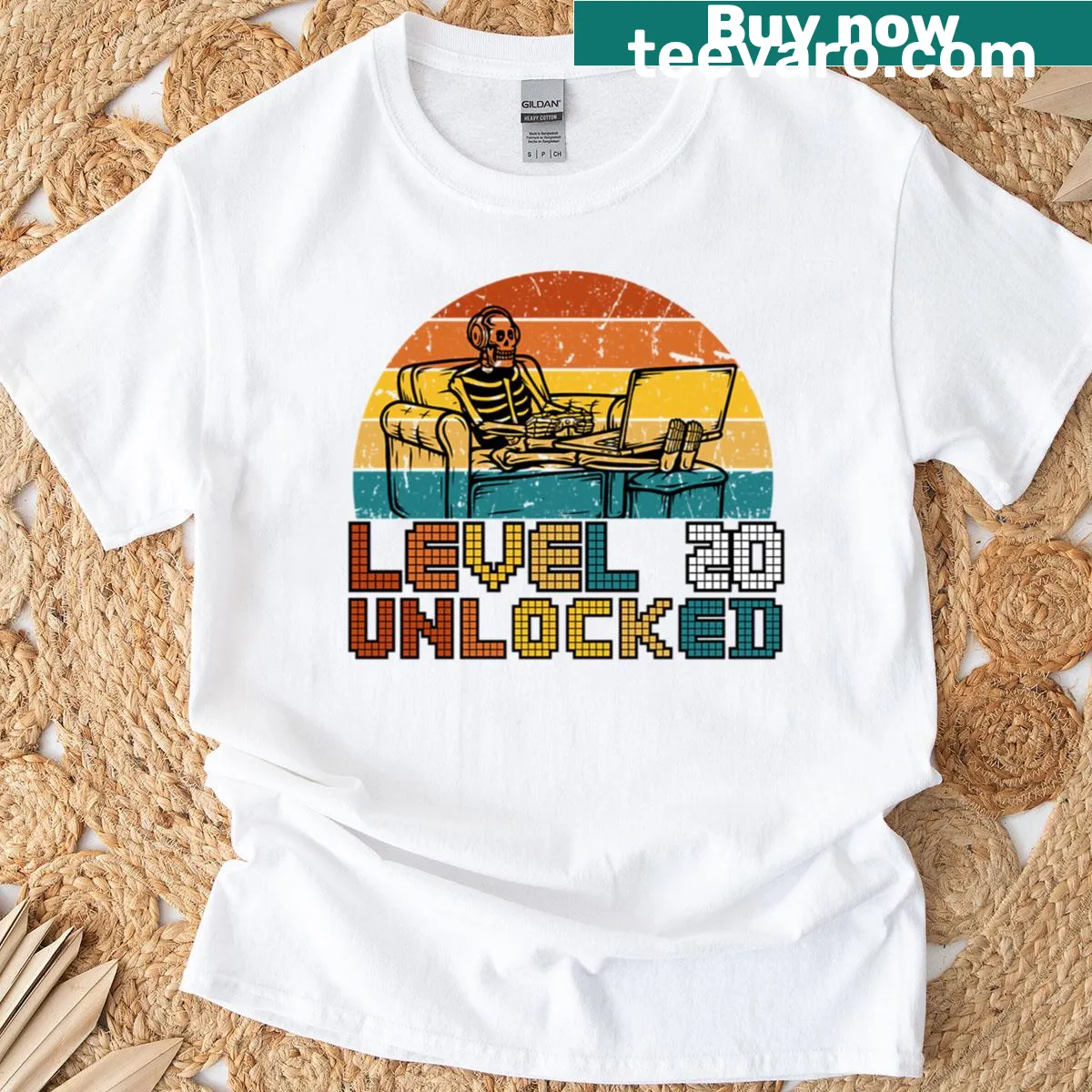 Vintage-style funny gaming t-shirt for 20th birthday — on a men's t-shirt