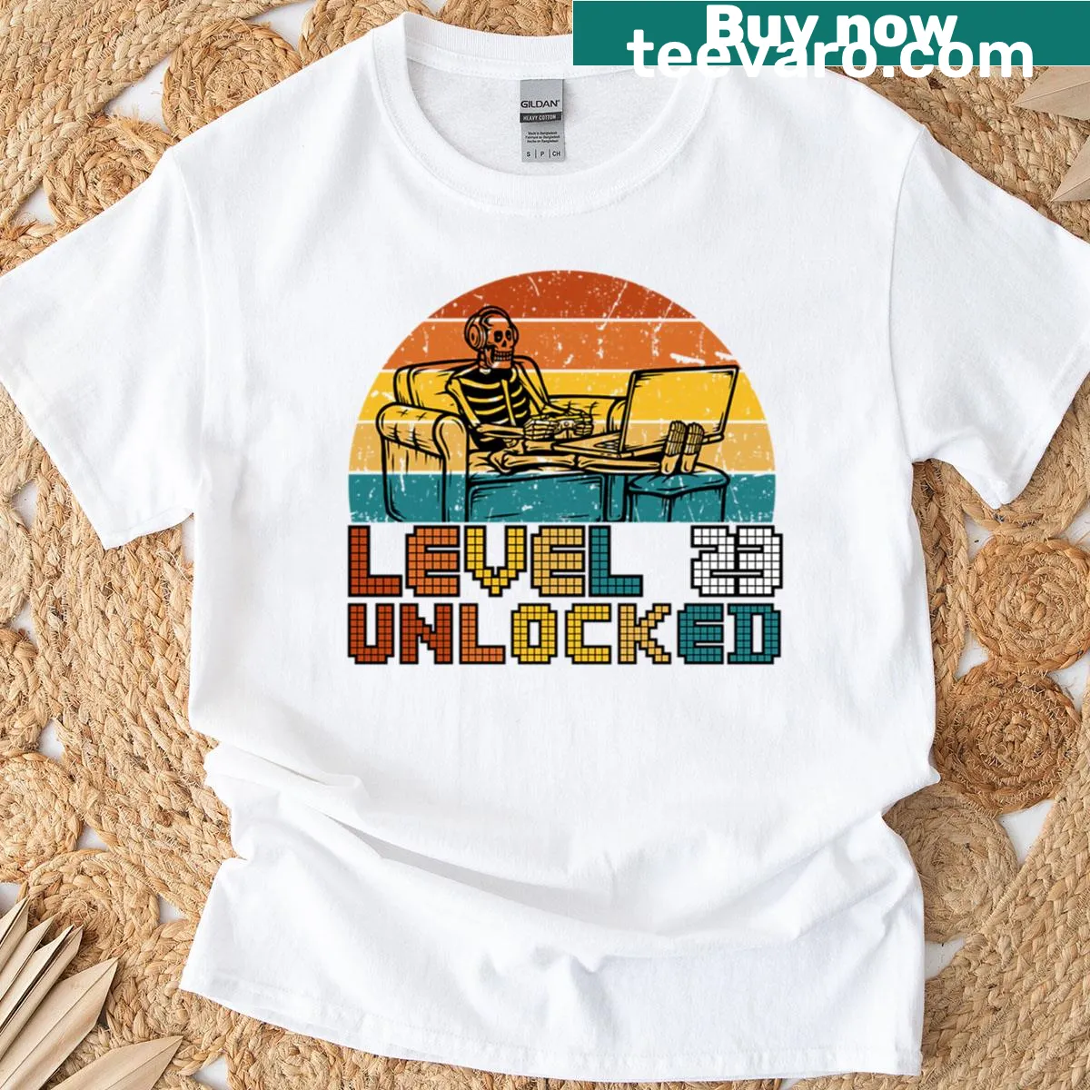 Vintage-style funny gamer t-shirt for 23rd birthday — on a men's t-shirt