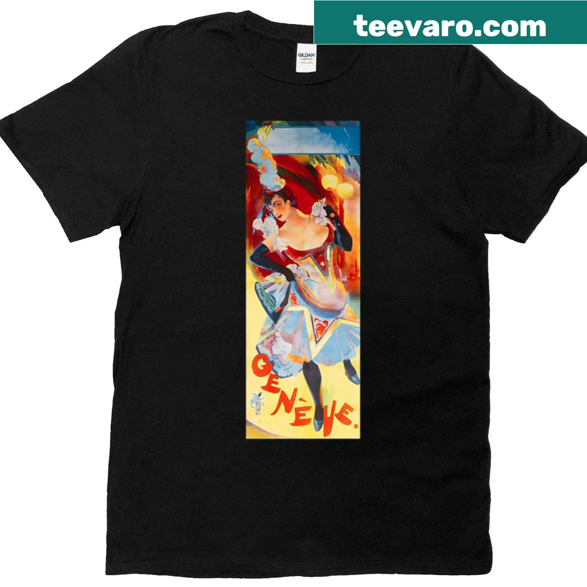 T-shirt featuring an abstract typography design inspired by Georges De Feure — on a men's t-shirt