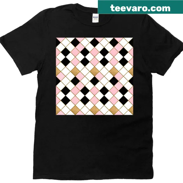 Minimalist abstract design on a Gilded Harlequin T-shirt