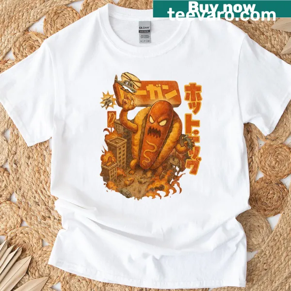 Kaiju design featuring a hot dog in a fun illustration