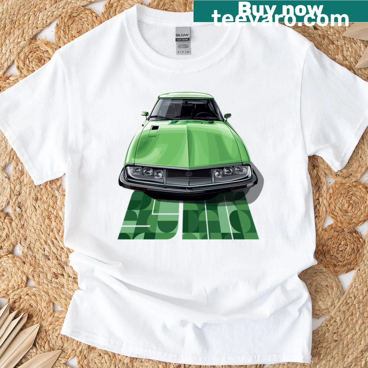 Vintage 70s-inspired oversized T-shirt with coupe design — on a men's t-shirt