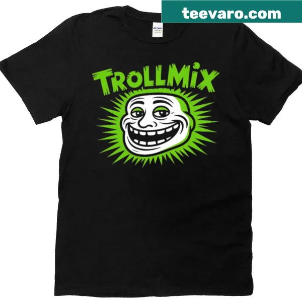 Iconic green troll face graphic on a T-shirt