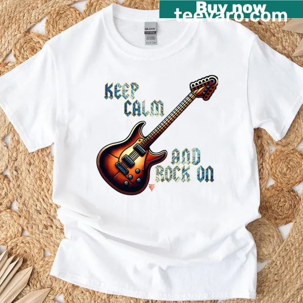 Playful music-themed t-shirt with the phrase 'Keep Calm Para Fundos Escuros'