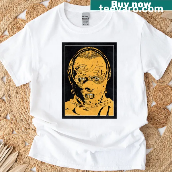 Monochrome t-shirt featuring Hannibal Lecter silhouette