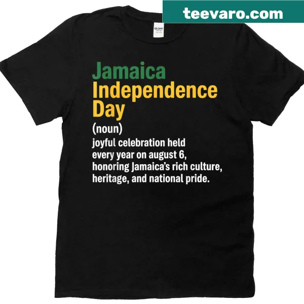Jamaican flag illustration with definition celebrating Independence Day