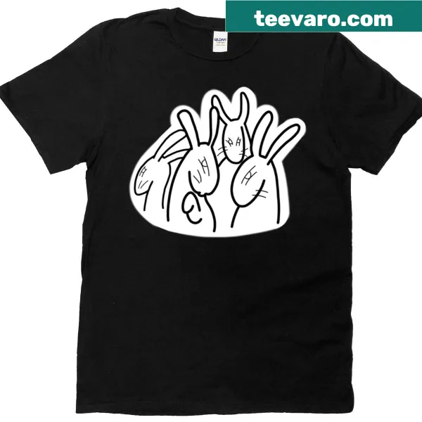 Oversized t-shirt featuring cute cartoon rabbits for kids