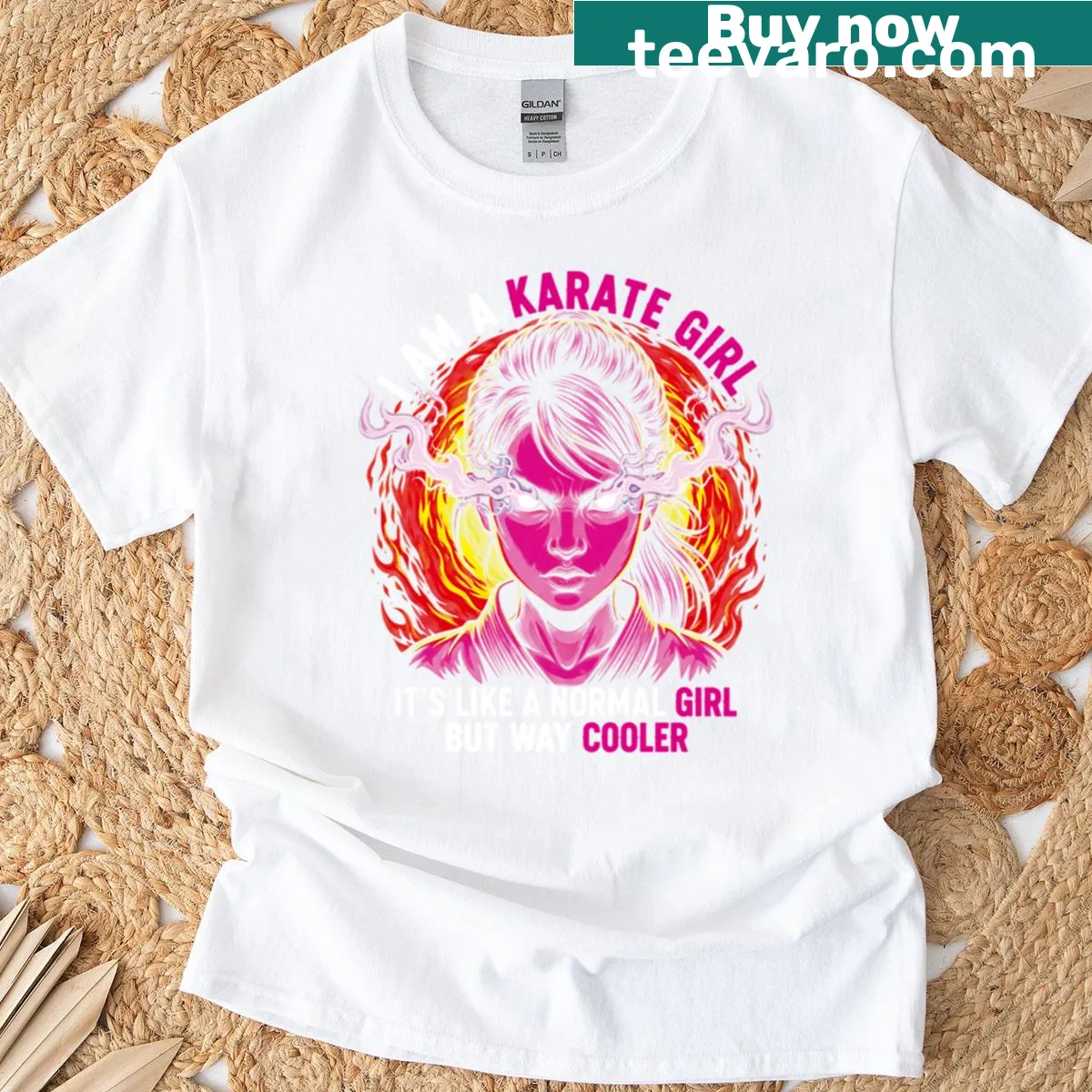 Empowering t-shirt with the phrase 'I Am A Karate Girl' in bold typography — on a men's t-shirt
