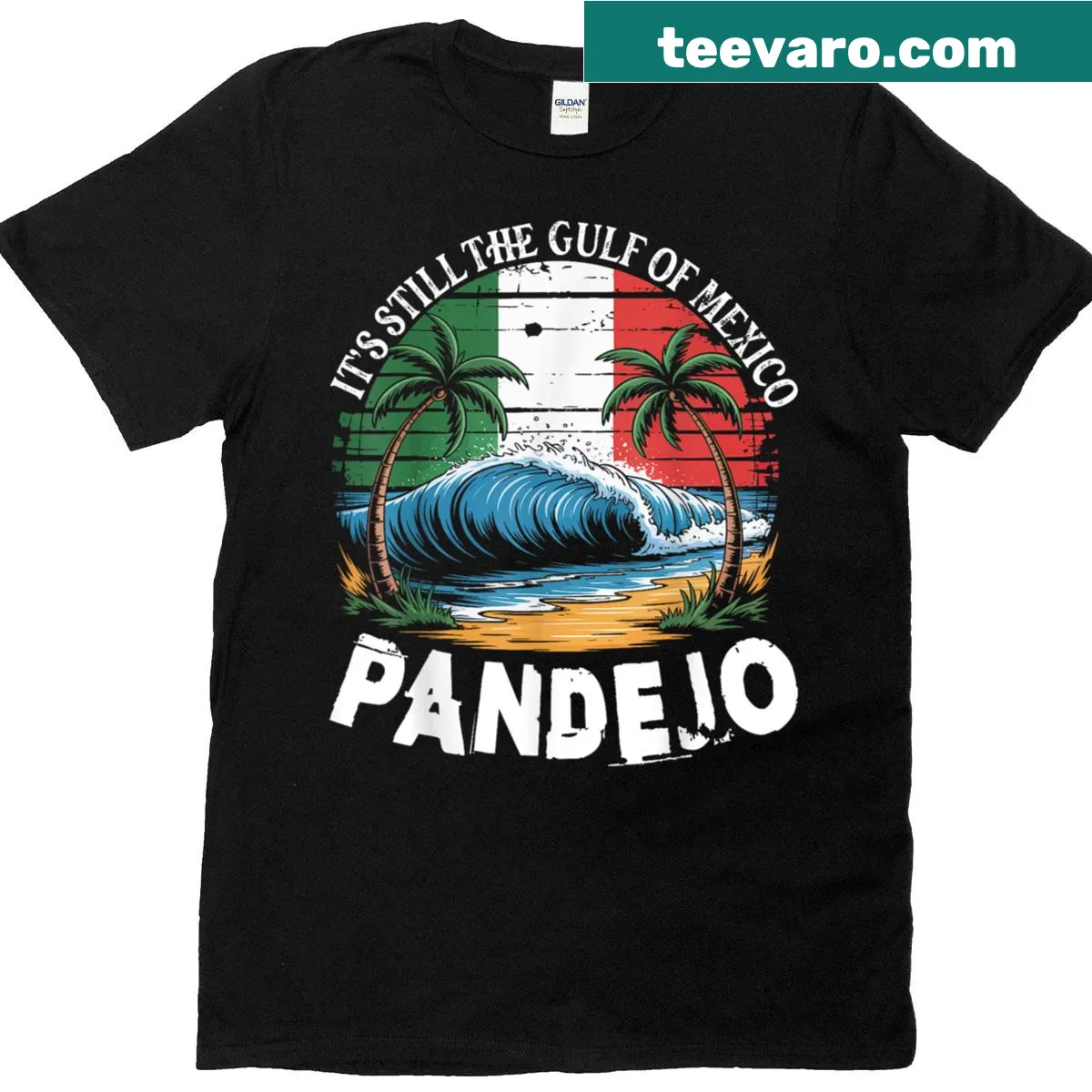 T-shirt with humorous text and Mexican flag design — on a men's t-shirt