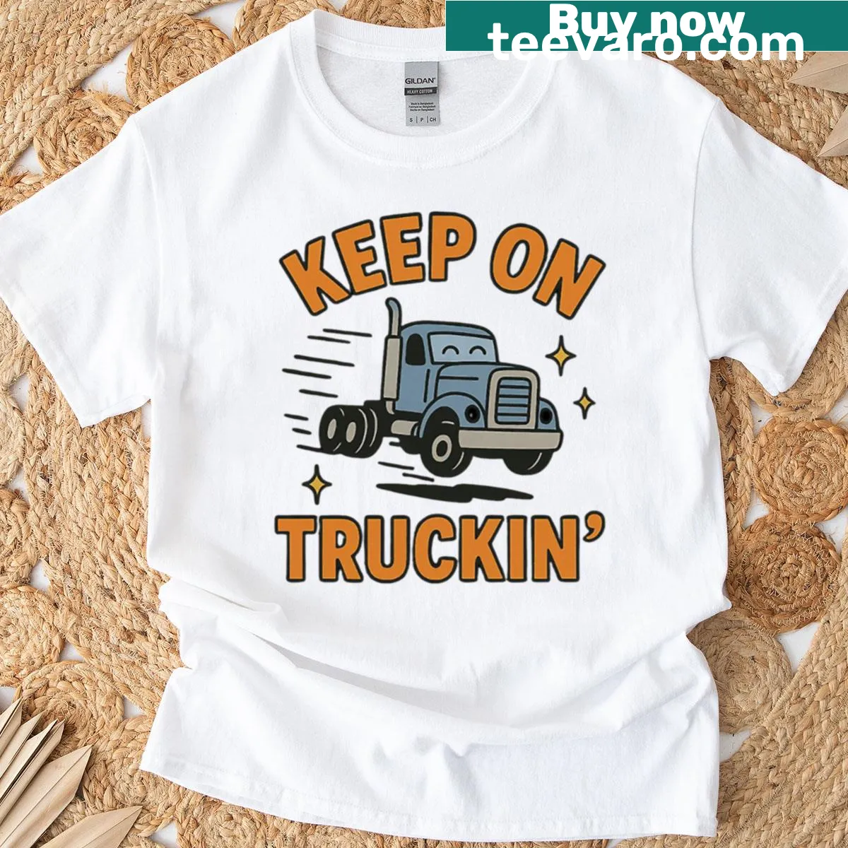 Vintage retro truck graphic on a casual t-shirt — on a men's t-shirt