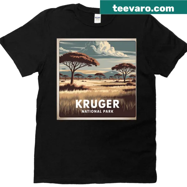 Vintage-style T-shirt featuring Kruger National Park travel design