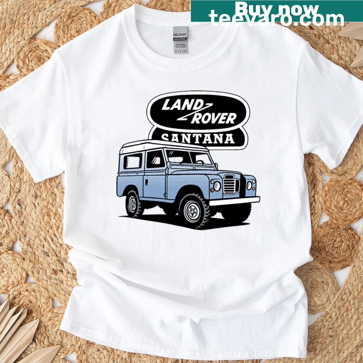 Illustration of Land Rover Santana Series II 2 — on a men's t-shirt