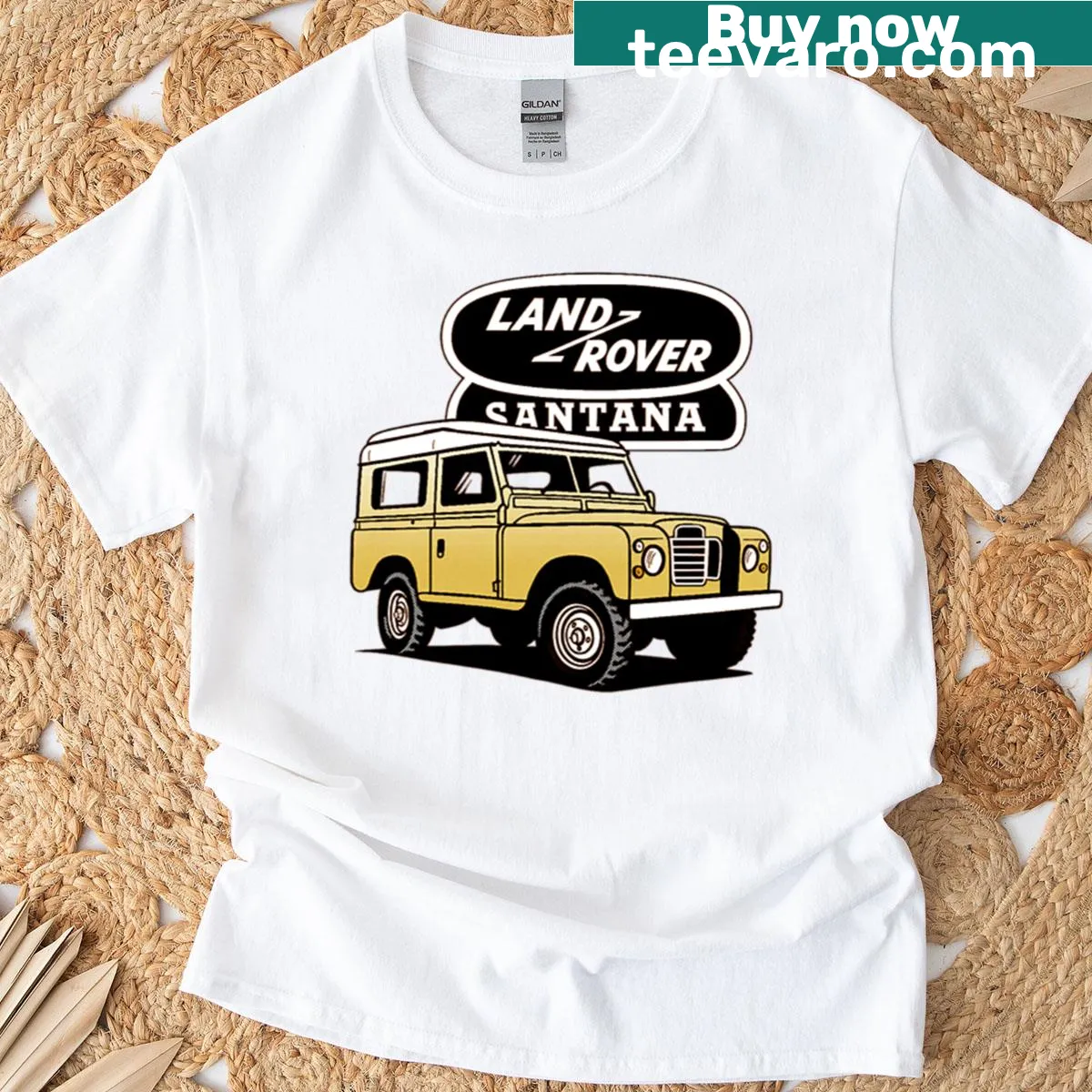 Vintage Land Rover Santana Series II T-shirt featuring iconic silhouette — on a men's t-shirt