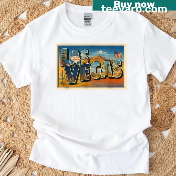 Vintage Las Vegas graphic T-shirt evoking 1950s travel nostalgia