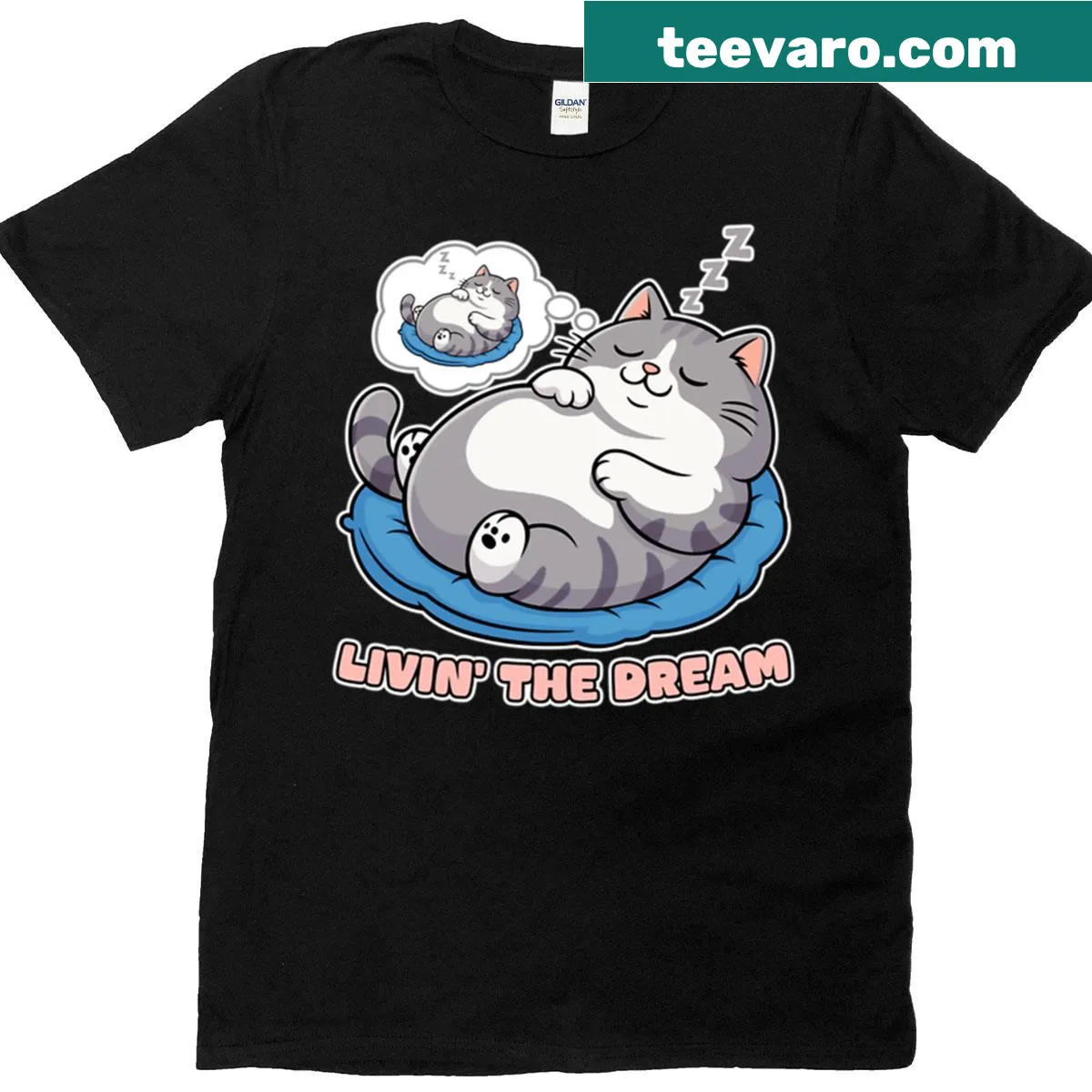 Livin The Dream text graphic T-shirt for everyday wear — on a men's t-shirt
