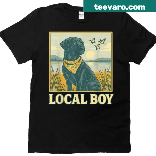 Vintage-style T-shirt with a hunting dog silhouette