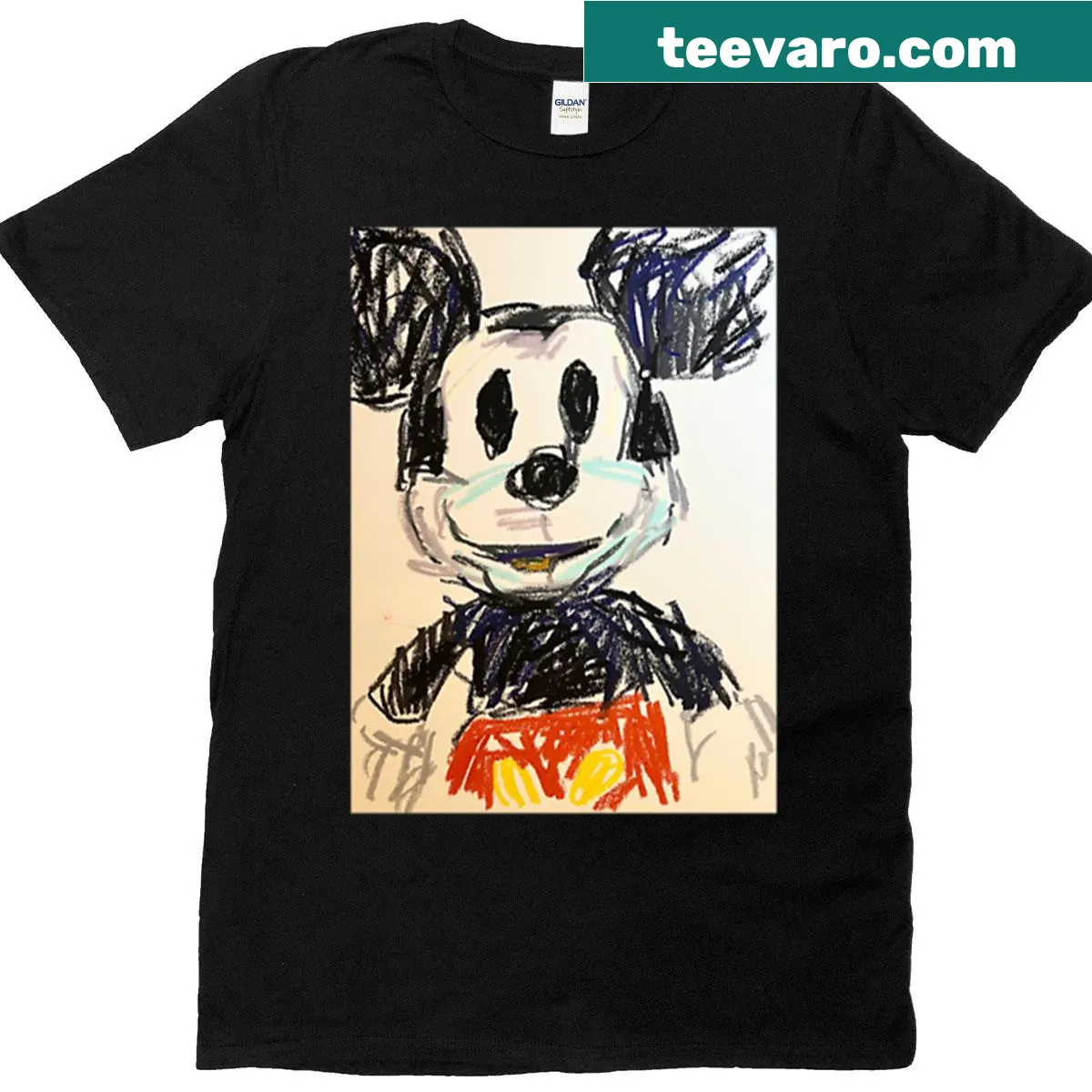 Mickey Mouse smiling t-shirt design — on a men's t-shirt