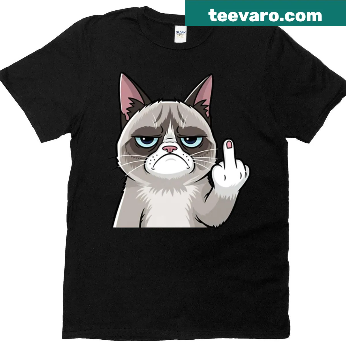 Bold cat graphic t-shirt with a humorous design — on a men's t-shirt