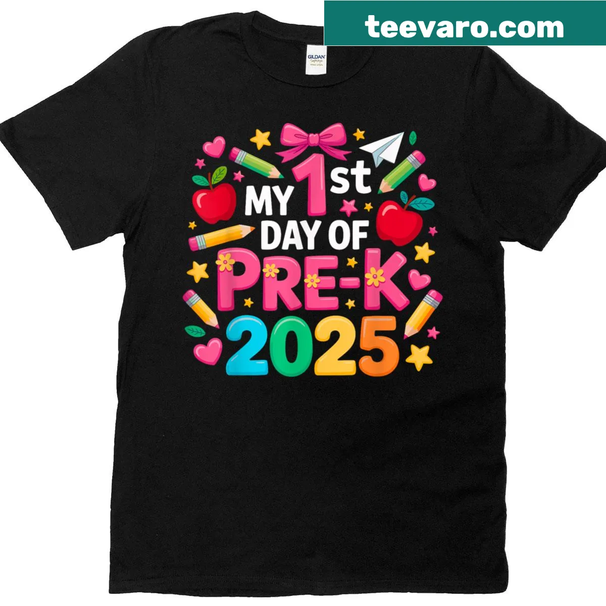 My 1st Day Of Pre-k 2025 graphic T-shirt for kids — on a men's t-shirt