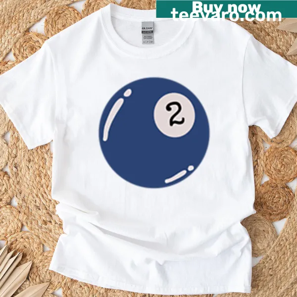 Distressed vintage billiards graphic t-shirt featuring the 2 ball