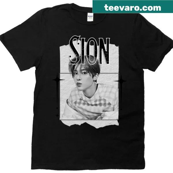 Monochrome K-pop boy group collage t-shirt for kids