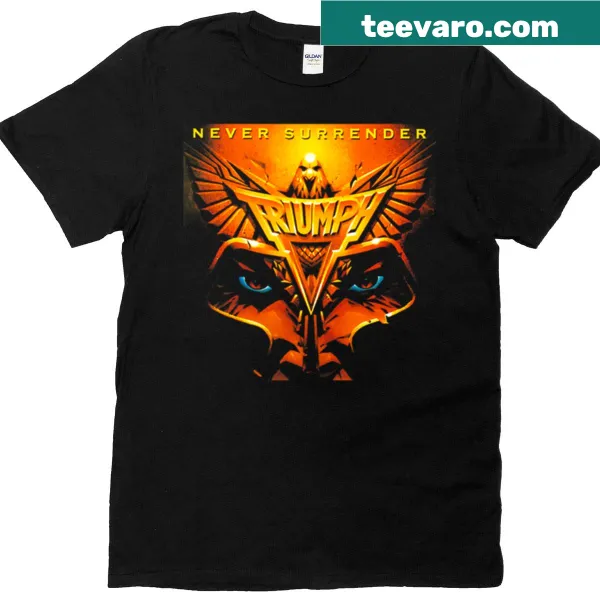Inspirational t-shirt with the phrase 'Never Surrender' in bold typography