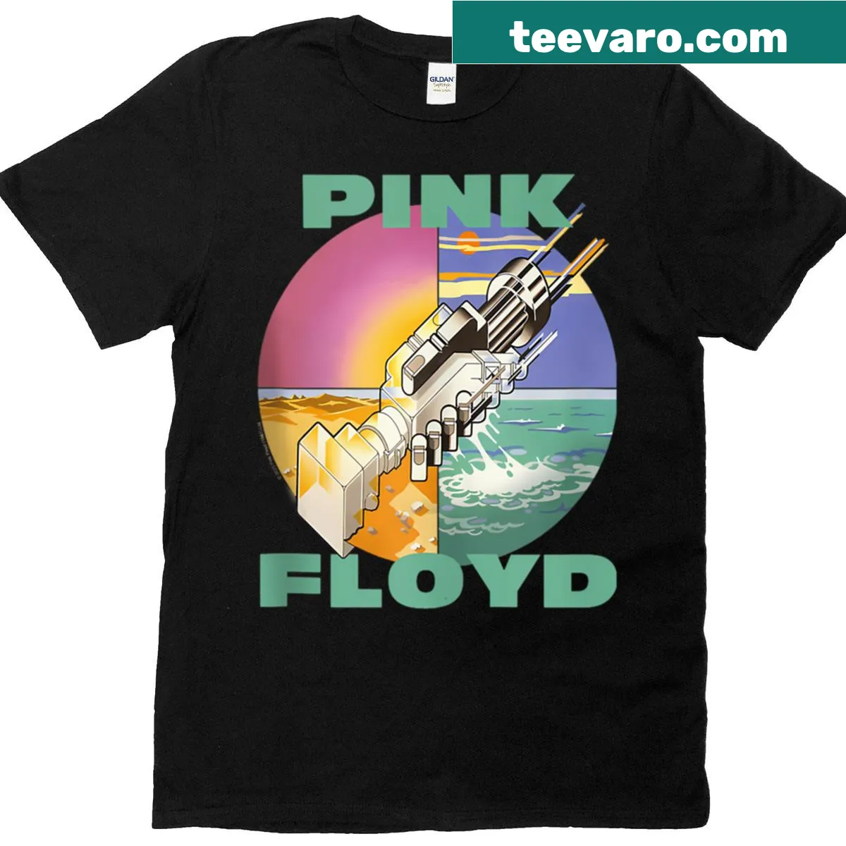 Typography T-shirt featuring a tribute to Pink Floyd's album — on a men's t-shirt