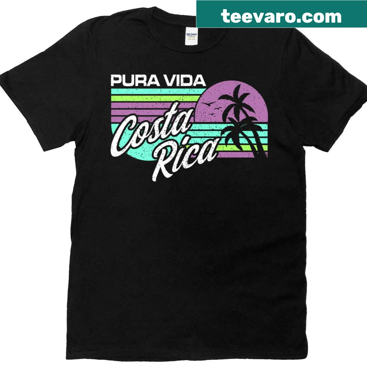 Vintage tropical vacation t-shirt featuring humorous Costa Rica design — on a men's t-shirt