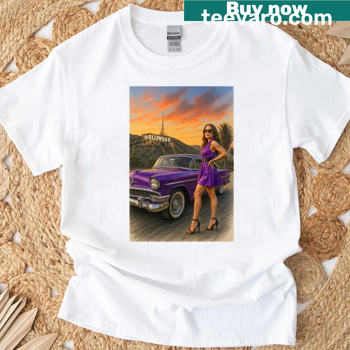 Typography design with humorous saying on a purple t-shirt — on a men's t-shirt